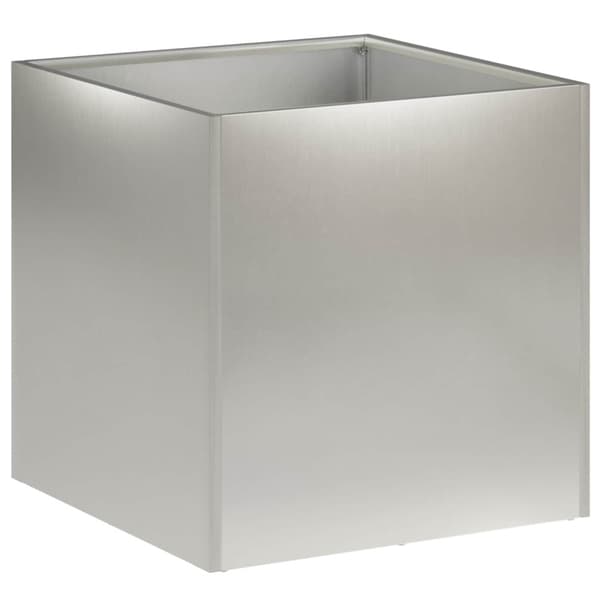 Trädgårdsplanterare 2 st Silver 35 x 35 x 35 cm Rostfritt stål