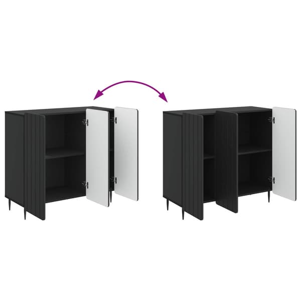 Sideboard Svart 89 x 34,5 x 82 cm Konstruerat trä