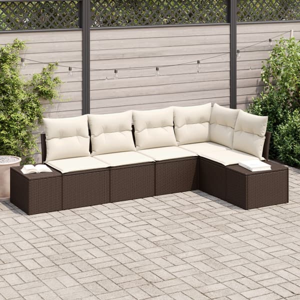 Trädgårdsoffset 5 pcs Brun konstrotting