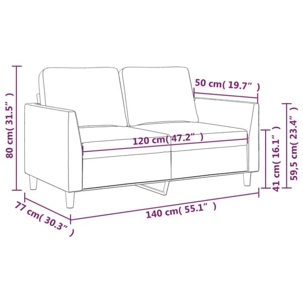 2-sitssoffa Grå 120 cm konstläder