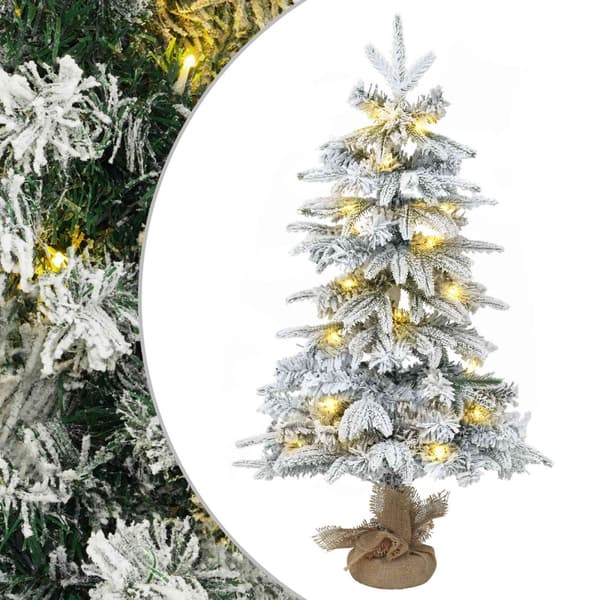 Mini julgran 90 cm 50 LED-lampor Varmvit PVC och PE