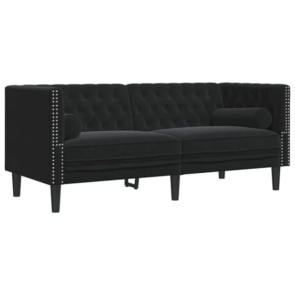 Vardagsrumsoffa 2 pcs Svart 194 x 74,5 x 70,5 cm Sammet