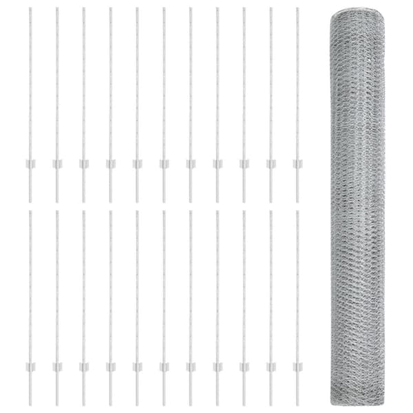 Stängsel med stolpe Silver 1,2 x 50 m Stål