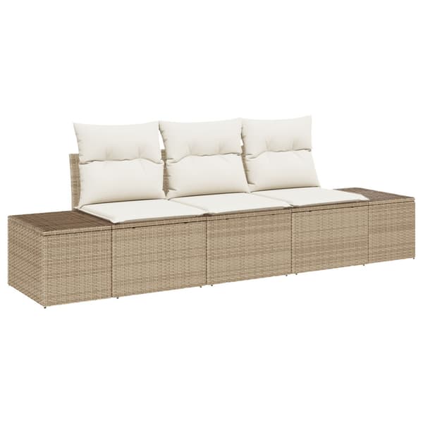 Trädgårdsoffset 3 st Beige och gräddfärgad konstrotting