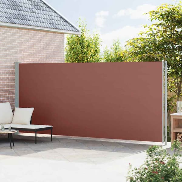 Infällbar sidomarkis 200x600 cm brun