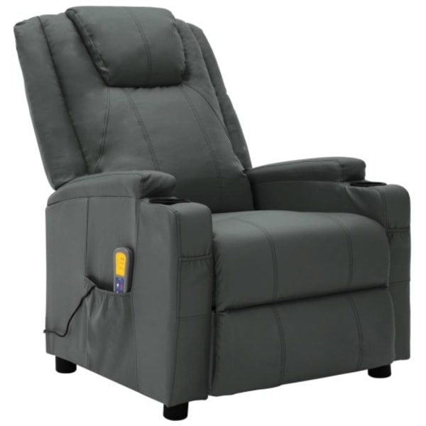 Massagefåtölj antracit konstläder