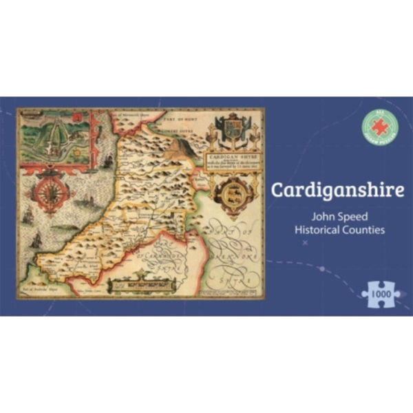 Cardiganshire Historical 1610 Map 1000 Piece Puzzle