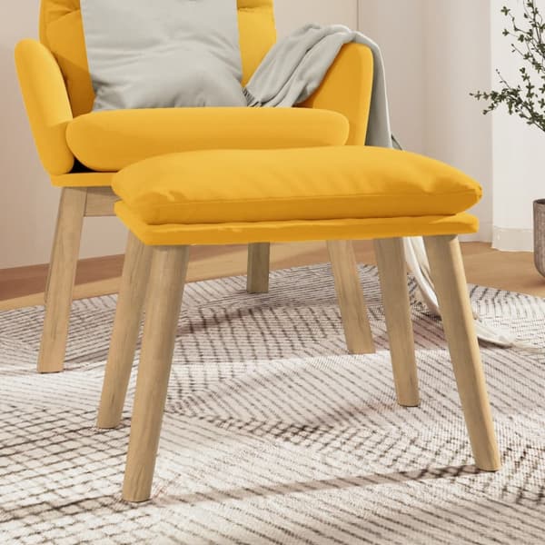 Fotpall senapsgul 45x29,5x35 cm sammet