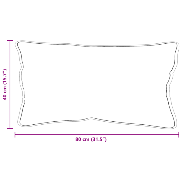 Kudde med kudde 2 pcs Vit 80 x 40 x 20 cm Bomull och Polyester