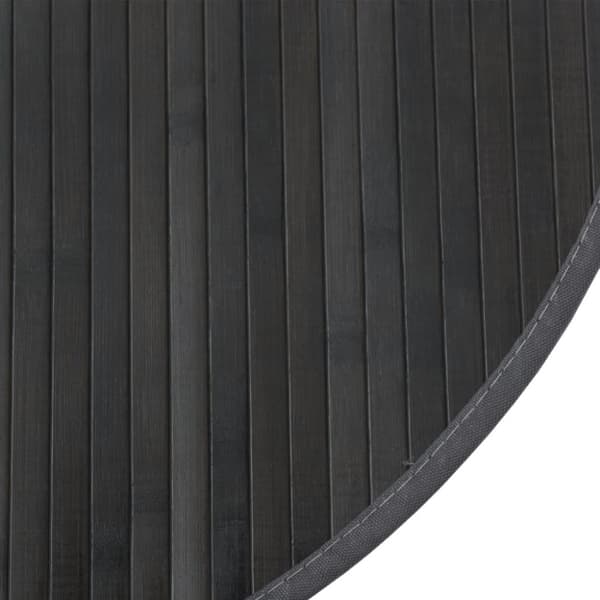 Matta rund grå 100 cm bambu