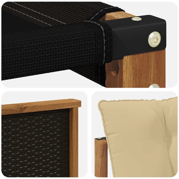 Utomhussoffset med kudde 4 pcs Naturlig och Beige