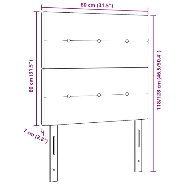 Huvudgavel Mörkgrå 80 cm Sammet