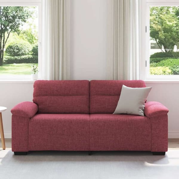 2-sitssoffa vinröd 180x81x84 cm tyg
