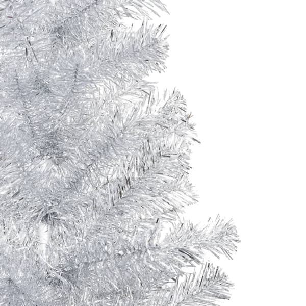 Belyst plastgran med kulor silver 150 cm PET