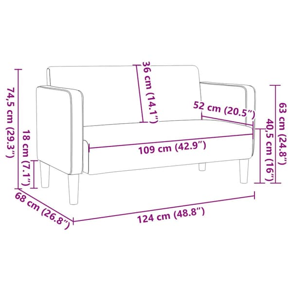 Loveseat soffa mörkgrön 109 cm manchestertyg