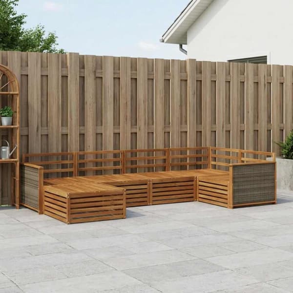 Utomhussoffset 6 pcs Naturlig