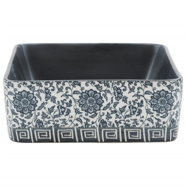 Handfat svart och blå rektangulär 46x35,5x13 cm keramik