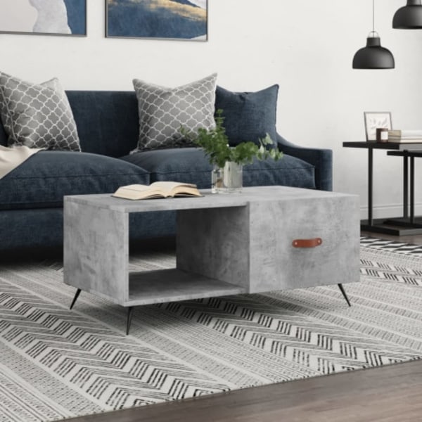 Soffbord betonggrå 90x50x40 cm konstruerat trä