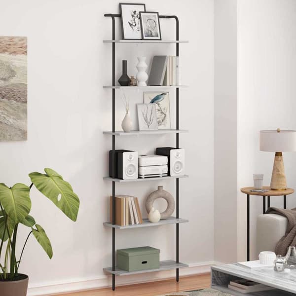 Hyllsystem Grå Sonoma 60 x 24 x 203 cm Konstruerat trä