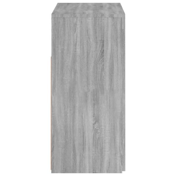 Skänk med LED-belysning grå sonoma 80x35x75 cm