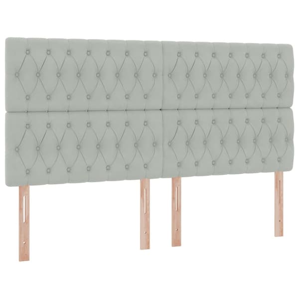 Förvaringssäng med madrass Ljusgrå 160 x 200 cm Sammet