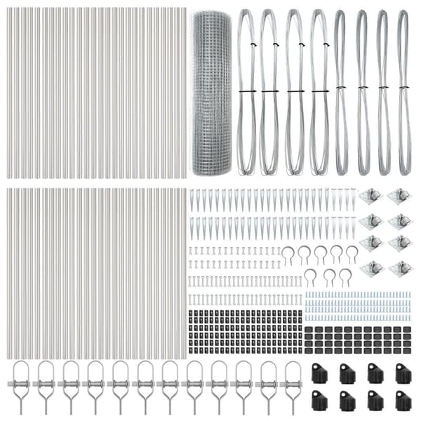 Stängselstolpe Silver 100 x 0,8 m (25 x 25 mm mesh) Stål