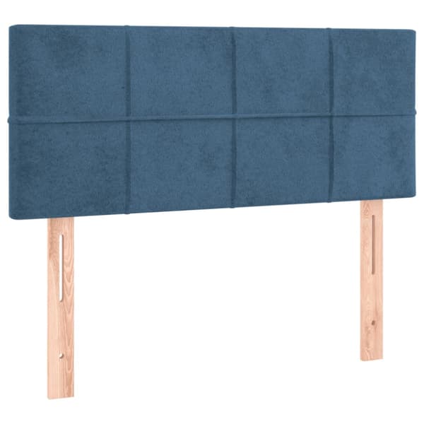 Ramsäng med madrass mörkblå 100x200 cm sammet
