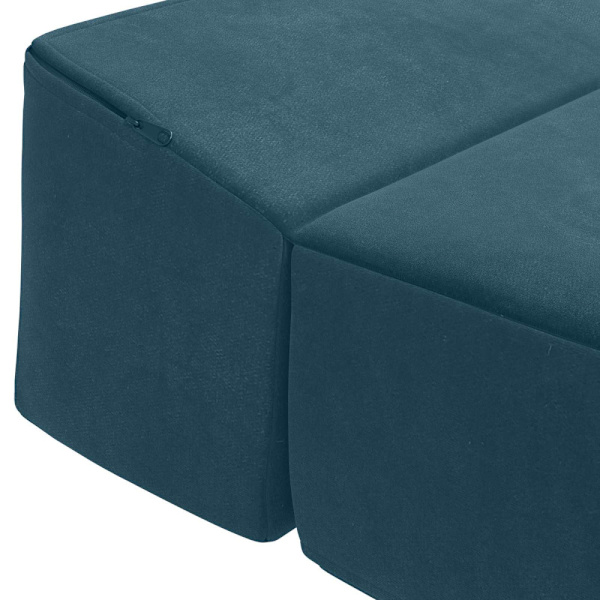 Fällbar Soffbed Blå 200 x 70 x 15 cm Sammet