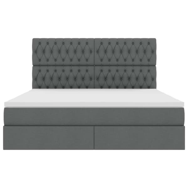Förvaringssäng med madrass Mörkgrå 180 x 200 cm Polyester