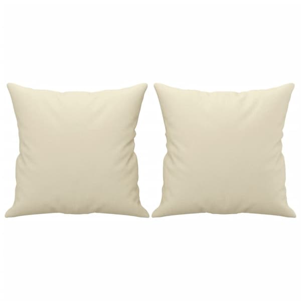 2-sits soffa med prydnadskuddar gräddvit 120 cm konstläder