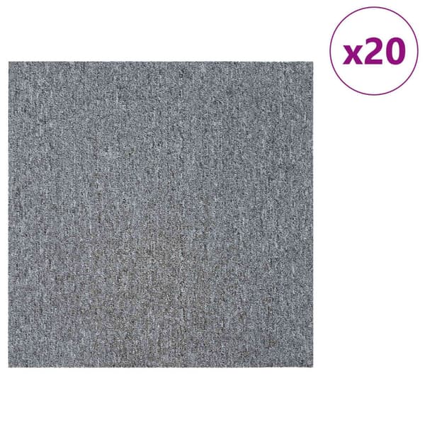 Mattan platta Ljusgrå 50 x 50 cm 20 pcs PP och Bitumen
