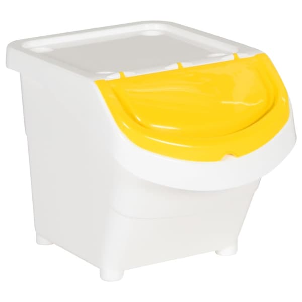 Stapelbara soptunnor med lock 3 st vit PP 78 L