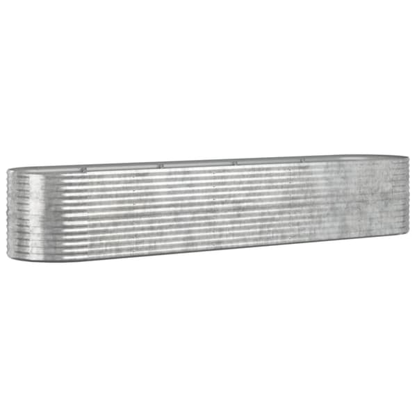 Odlingslåda galvaniserat stål 368x80x68 cm silver