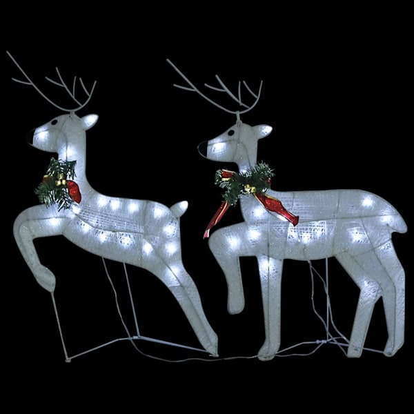 Julrenar 2 st vit 40 lysdioder