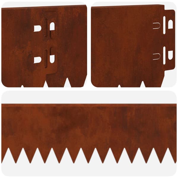 Kant för gräsmatta 10 pcs 103 x 10 cm Stål Rostig