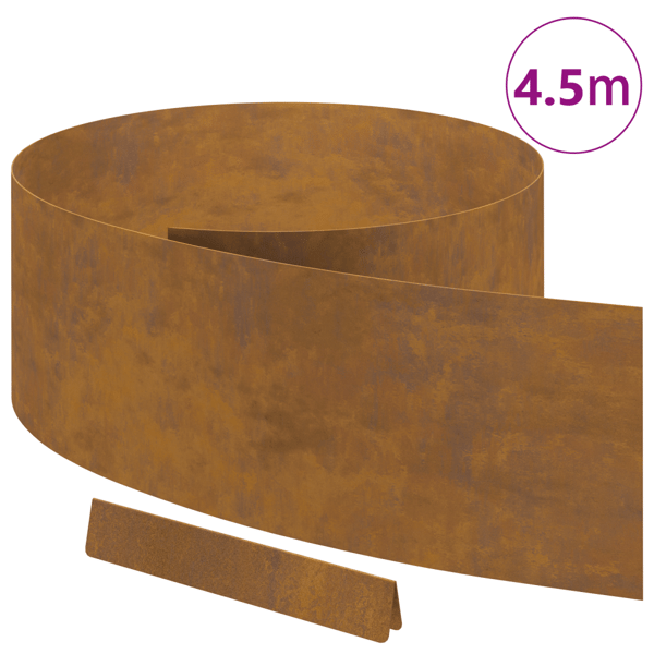Kant för gräsmatta 450 x 25 cm Väderbeständig stål Rostig