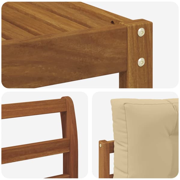 Utomhussoffset med kudde 5 pcs Naturlig och Beige