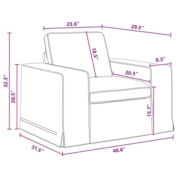 Soffa Mörkgrå 103 x 80 x 82 cm tyg