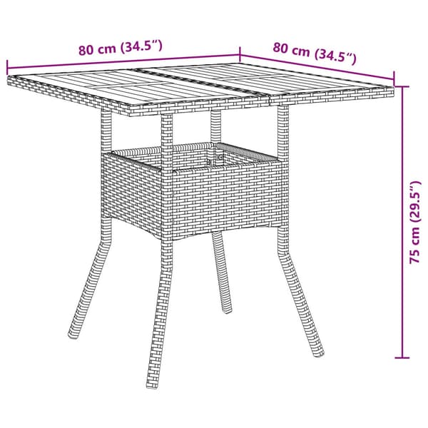 Trädgårdsmöbelset 3 pcs Grå konstrotting