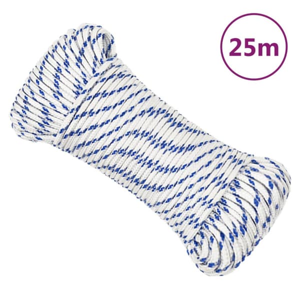 Båtlina vit 4 mm 25 m polypropylen
