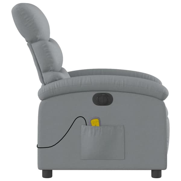 Elektrisk massagefåtölj ljusgrå tyg