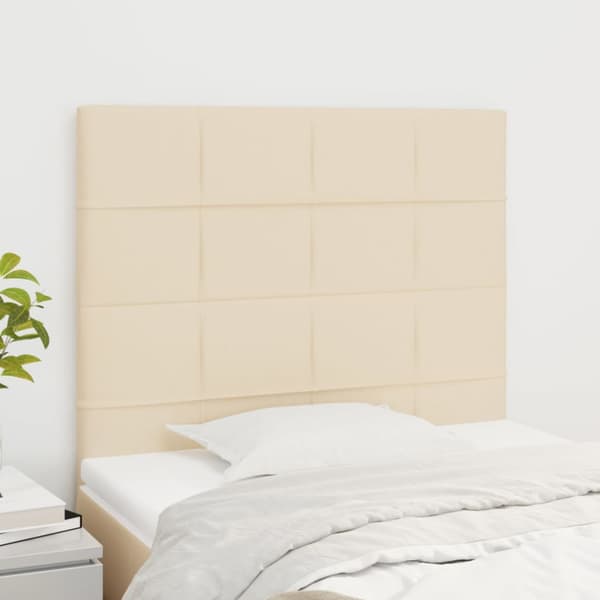Sänggavel creme 90x5x118/128 cm tyg