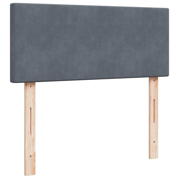Ramsäng med madrass mörkgrå 120x200 cm sammet