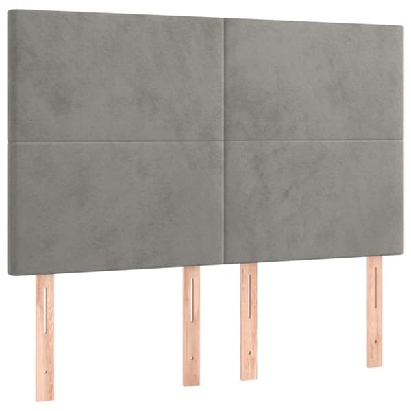 Sängram utan madrass ljusgrå 140x200 cm sammet