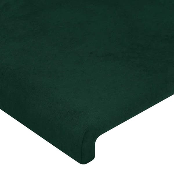 Sänggavel LED mörkgrön 183x16x118/128 cm sammet