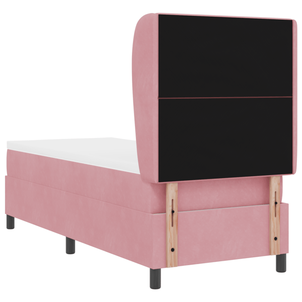 Bäddfjäder med huvudgavel Rosa 200 x 80 cm Sammet