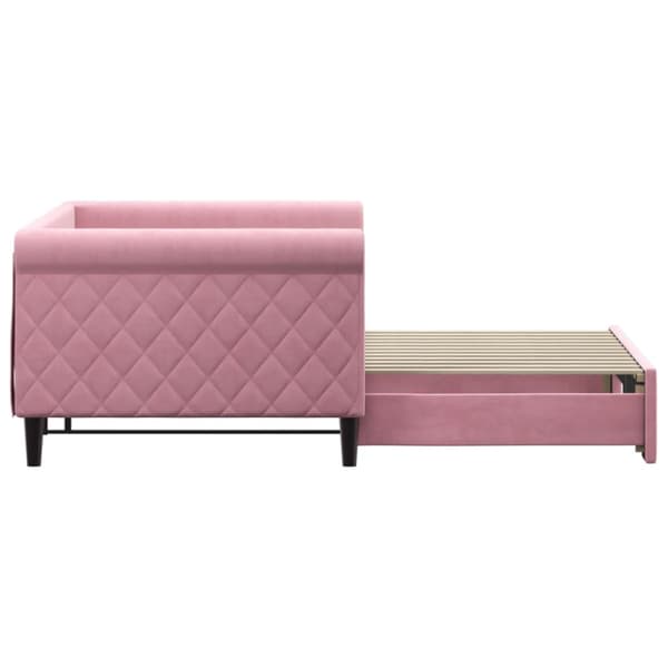Dagbädd utdragbar rosa 90x200 cm sammet