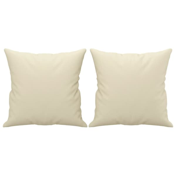 2-sits soffa med prydnadskuddar gräddvit 120 cm konstläder