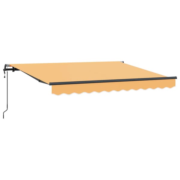 Utfällbar markis Sand 400 × 350 cm Duk och Aluminium