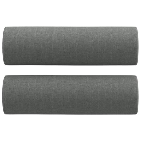 2-sits soffa med prydnadskuddar mörkgrå 120 cm tyg